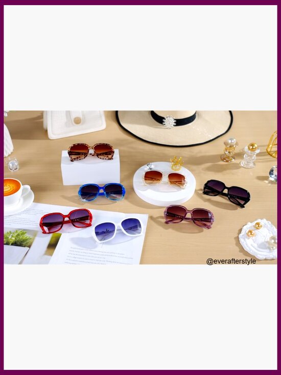7 Pairs Polarized Square Sunglasses with Sparkling Frame main image 6